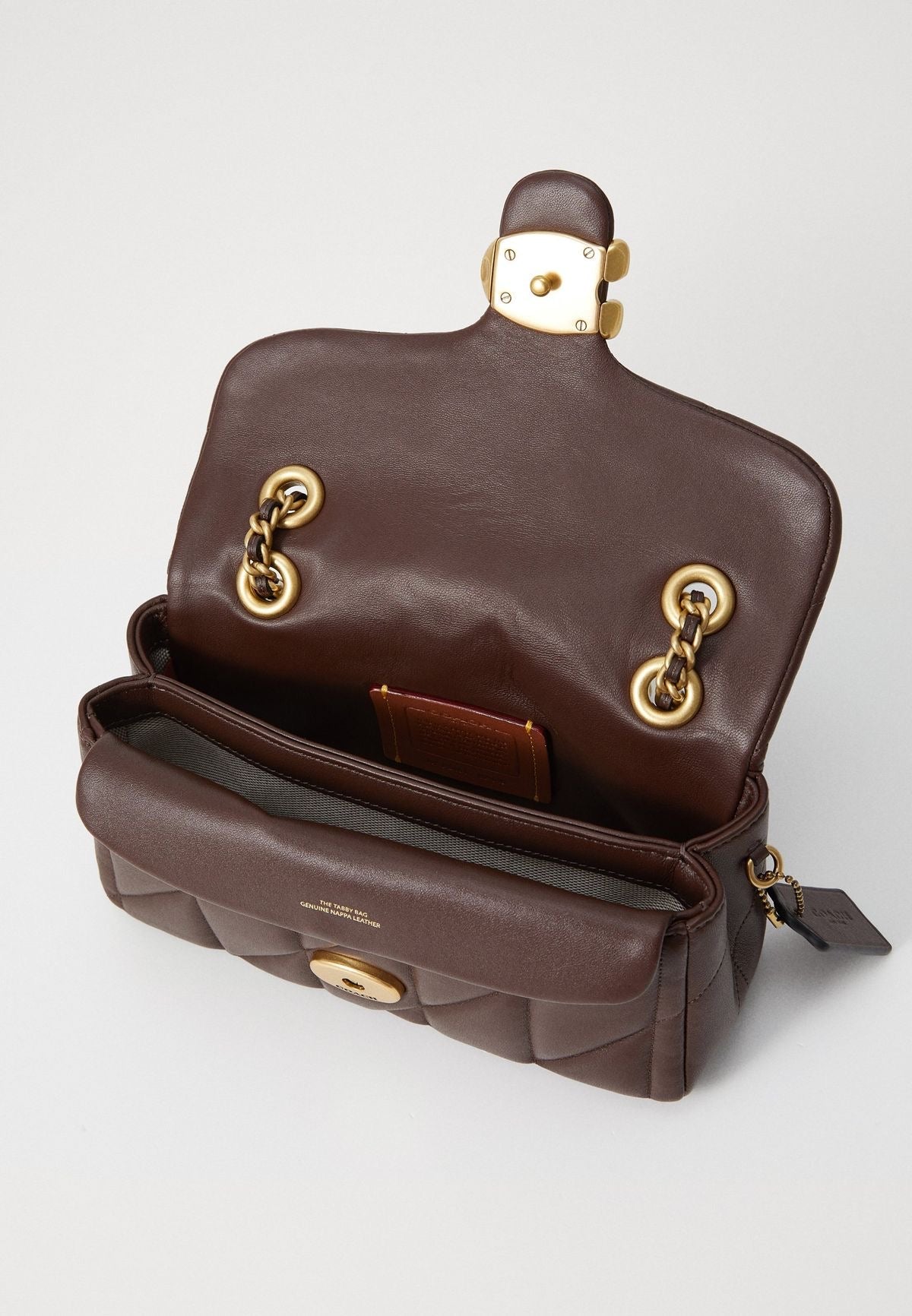 Coach Quilted Tabby 20 - Genuine Leather with Box- Coffee Brown