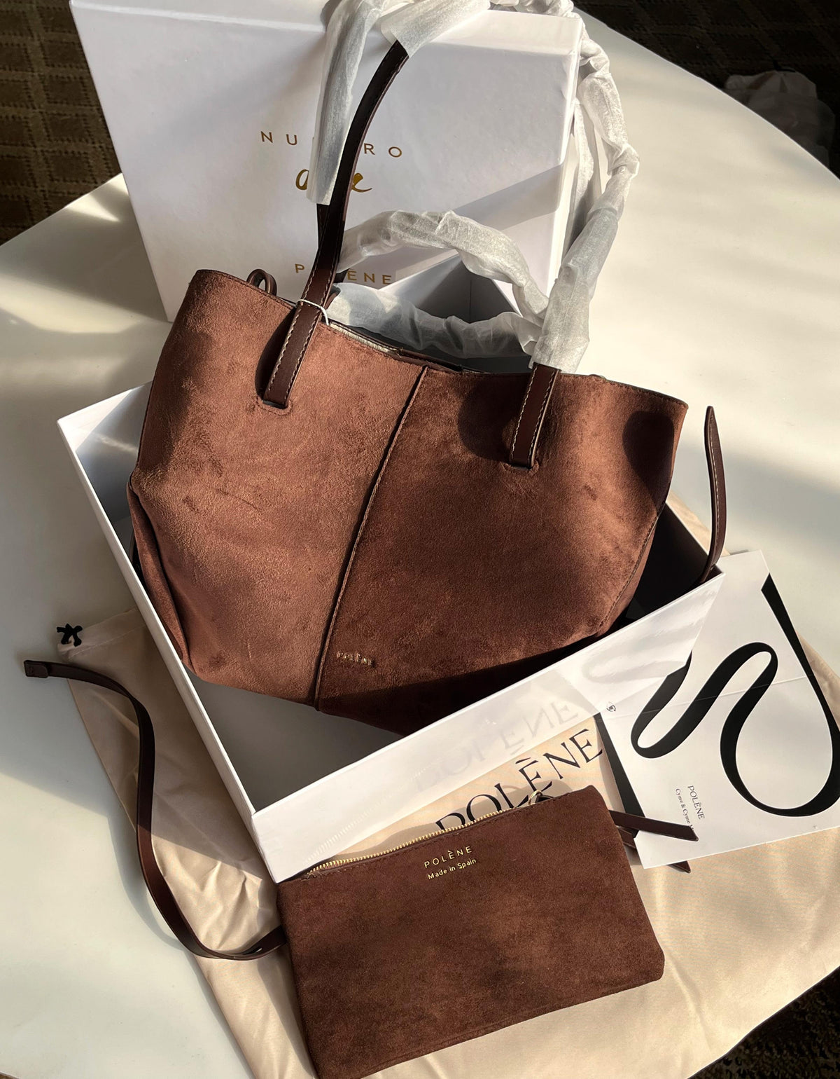 Polene Cyme Mini Suede