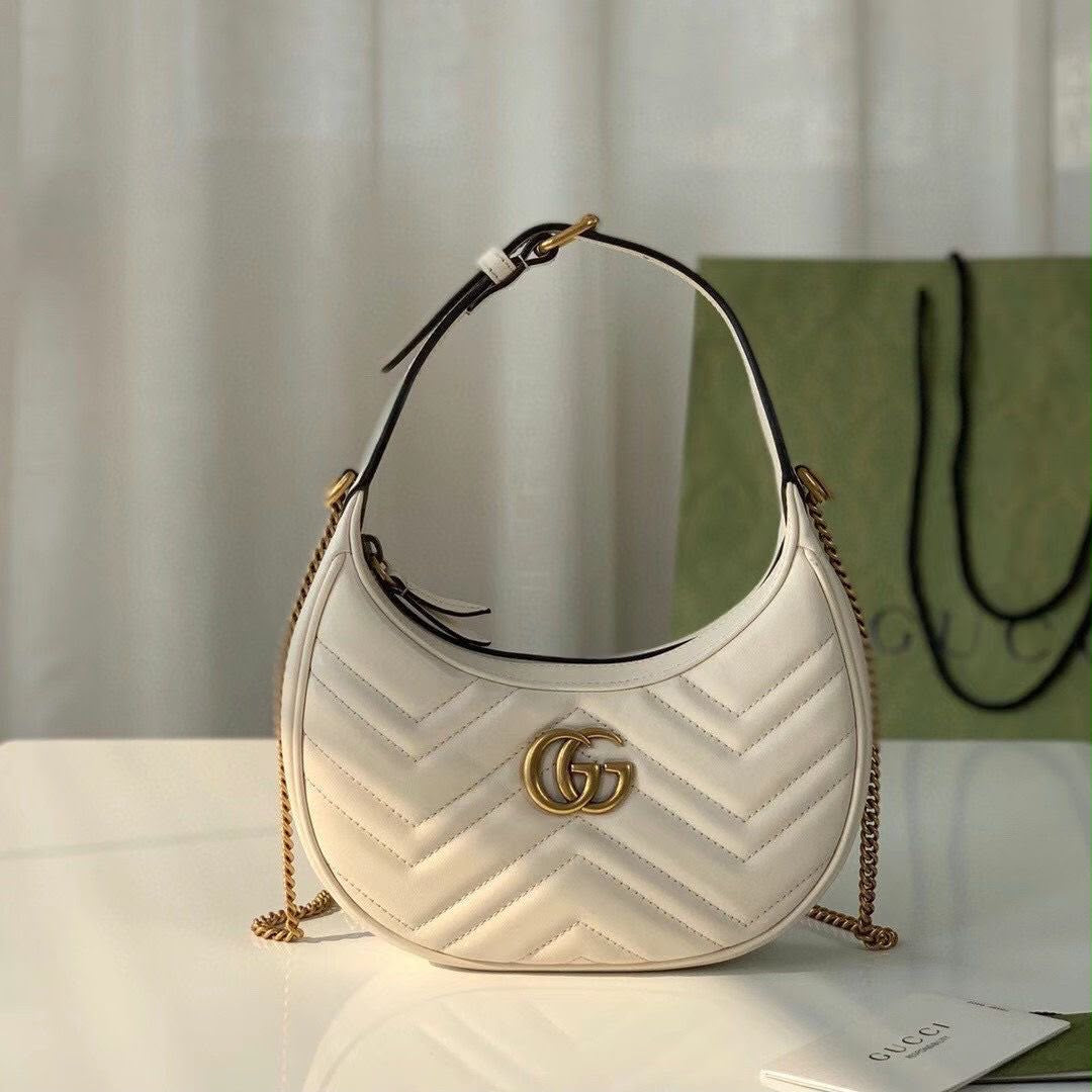 Gucci Marmont Half Moon with Brand Box- Genuine Leather