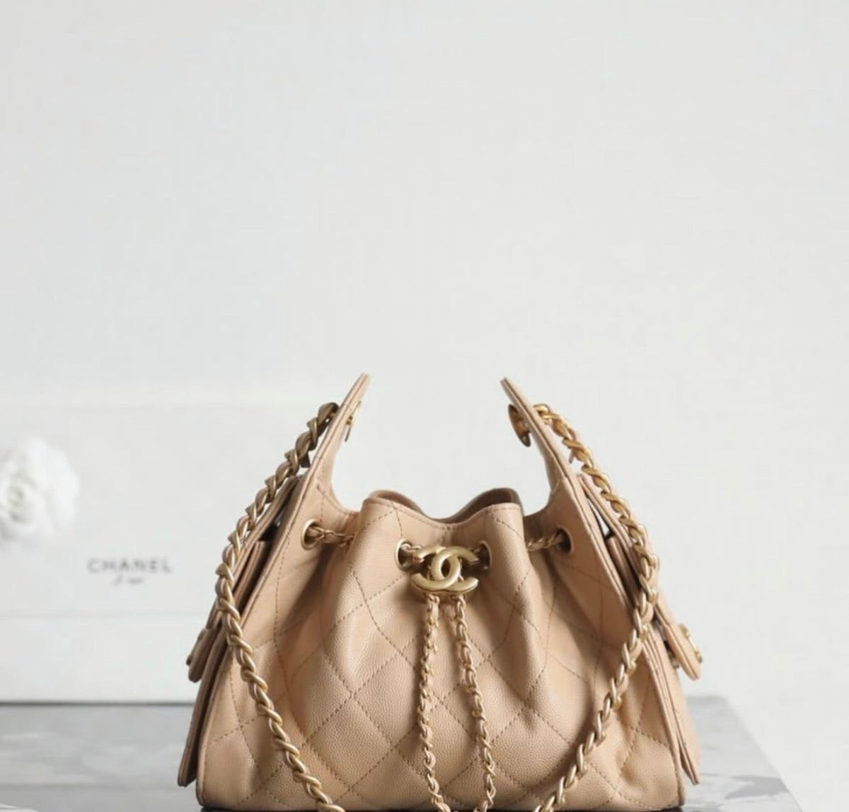 CHANEL 25 Hobo Mini - Beige