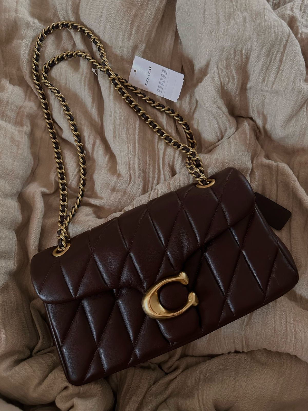 Coach Quilted Tabby 26-Genuine Leather with Box - Coffee Brown