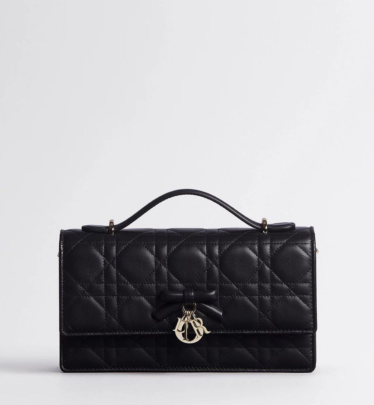 Christian Dior Mini Soupir Black Cannage Bag with Complete Packaging- Genuine Leather